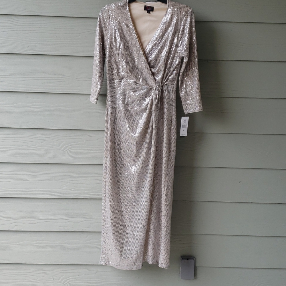 Champagne sparkly cocktail dress